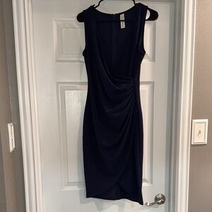 Elegant Navy Blue Sleeveless Dress